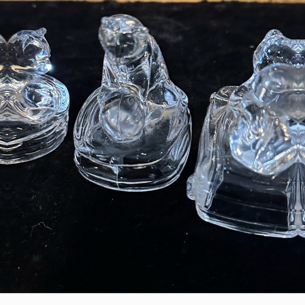 Vintage Crystal cat figurines, Set of 3! - Picture 5 of 6